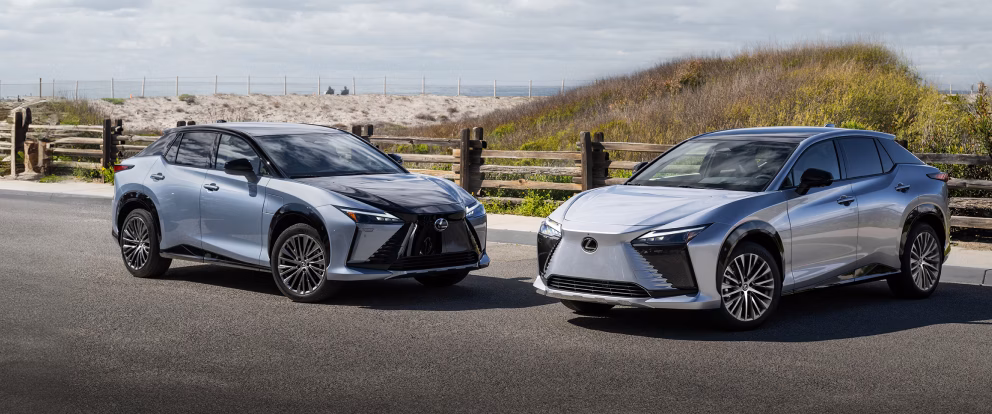 Lexus bev landing page benefits 2026 rz 450e luxury ether black onyx roof hood executive iridium l